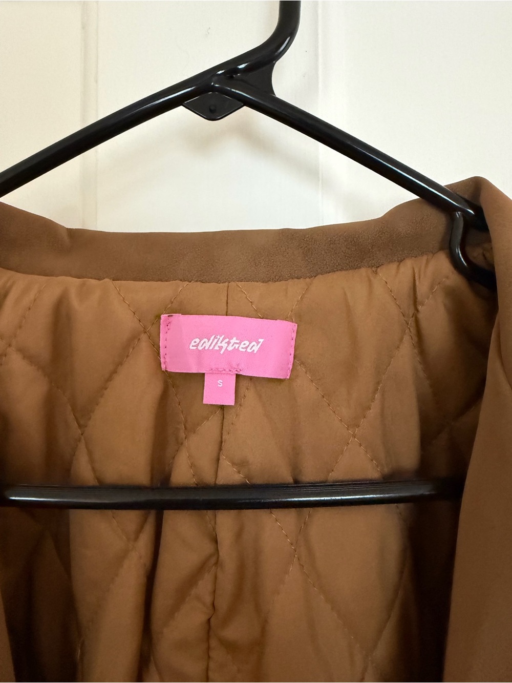 Edikted Brown Suede Bomber Jacket - Picture 3 of 3